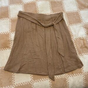 EARTHBOUND Tan Ribbed Mini Skirt